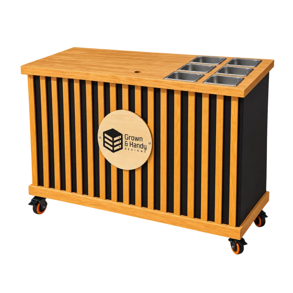 Wood Slat Vendor Carts