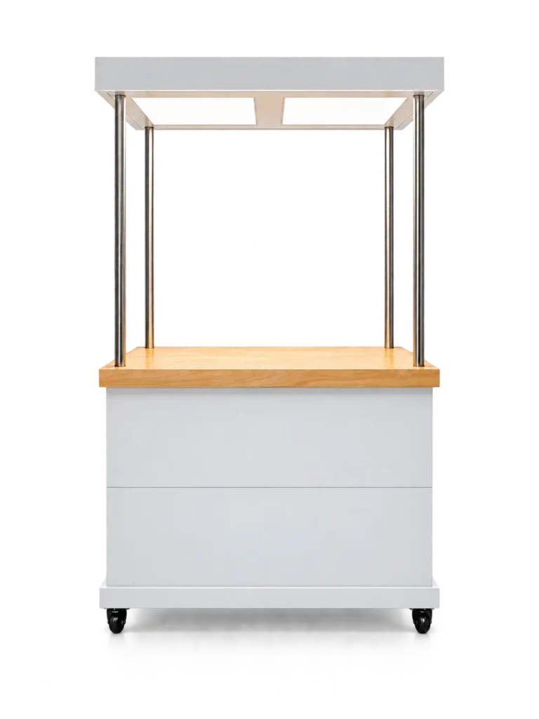 Modular Vendor Cart Assembled With LED Lights